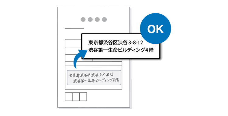 手書き・活字などにも対応可能な読み取り機能
